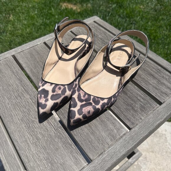 J.Crew Leopard Print Pointed Toe Flats - Picture 2 of 5